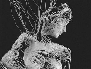 Graphic image of fascia in the form of a woman's body